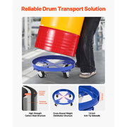 Bild in Galerie-Viewer laden, Amocart 2000lbs Drum Dolly 55Gal Barrel Mobile Base with Cross Braces &amp; 4 Swivel Wheels Hand Truck for Warehouse Drum Handling
