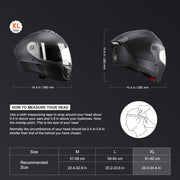 Charger l'image dans la visionneuse de galerie, Amocart Full Face Motorcycle Helmet Smart Street ABS &amp; High Density Helmet with Bluetooth Slot &amp; Interchangeable Len, for Adult
