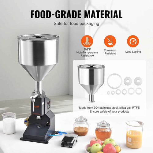 for Milk Water Beer Gloss Dispensing Equipment Amocart 5-50ml A02 Pneumatic Liquid Filling Machine w/ Pedal Paste Bottle Filler