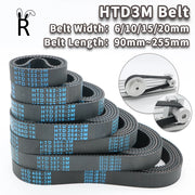 Load image into Gallery viewer, HTD3M Timing Belt Length 90mm to 255mm 3M Belt Width 6mm 10mm Synchronous Belt 3M Closed Loop Rubber Belt HTD 3M Belts 15mm 20mm
