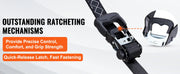 Load image into Gallery viewer, Amocart 4pcs Trailer Ratchet Tie Down Straps with Padded Handles Hook Brake Binding Belt for Moving Securing Cargo Motorcycle
