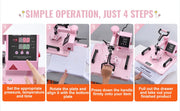Bild in Galerie-Viewer laden, Amocart Heat Press Machine 12x15inch  8in 1 Heat Transfer Machine 360° Swing Away T-Shirt for T-Shirts/Mugs/Hats/Plates Pink
