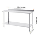 Amocart Stainless Steel Work Table Commercial Heavy Duty Food Prep Worktable with Adjustable Height for Restaurant Home