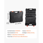 Amocart 26/65PCs US Drive Impact Socket Set Deep Standard Socket Set SAE Metric 6 Point CR-V Cr-Mo Alloy Steel Auto Repair