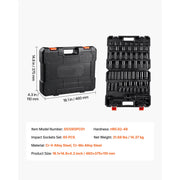Bild in Galerie-Viewer laden, Amocart 26/65PCs US Drive Impact Socket Set Deep Standard Socket Set SAE Metric 6 Point CR-V Cr-Mo Alloy Steel Auto Repair
