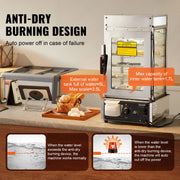 Bild in Galerie-Viewer laden, SucceBuy Commercial Food Warmer Display Food Steamer Bun Warmer Machine Temperature Control Stainless Steel Steamed Buns Warmer
