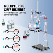 Charger l'image dans la visionneuse de galerie, Amocart Lab Stand Support Laboratory Retort Support Stand Set Steel Lab Stand 23.6" Rod and 8.3" x 5.3" Cast Iron Base w/ Clamp

