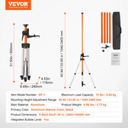 Bild in Galerie-Viewer laden, 【From China】Amocart  Level Tripod 1/4"-20 &amp; 5/8"-11 Thread Mount 40.94-133.85 Height Adjustment With Level Bubble Heavy-d
