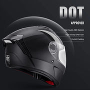 Charger l'image dans la visionneuse de galerie, Amocart Full Face Motorcycle Helmet Smart Street ABS &amp; High Density Helmet with Bluetooth Slot &amp; Interchangeable Len, for Adult
