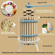 Load image into Gallery viewer, Fruit Crusher and Cider Press Set 7L Stainless Steel Crusher 18L Wood Press for Apples Grapes
