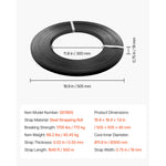 Amocart 300ft/1640ft Packaging Steel Strapping Roll Banding Pallet Strap Coil Portable Strong Banding Packing Metal Straps