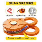 Bild in Galerie-Viewer laden, Amocart 2pcs 11T Snatch Block Adapt 0.55"/14 mm Synthetic Rope or Soft Shackles Winch Pulley for Tractor Truck ATV &amp; UTV
