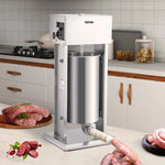 Amocart 10L/15L Electric Sausage Stuffer Stainless Steel Making Sausage Machine Commercial Grade with 4 Filling Funnel for Home