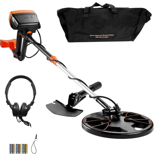 SucceBuy Metal Detector 8Inch Waterproof Search Coil & High Accuracy Pointer Display Adjustable 38''-49'' Aluminum Stem Detector
