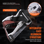 Load image into Gallery viewer, Amocart Belt Sander Adapter for Angle Grinder Pipe Tube Sanding Attachment with 5/8-11" Imperial Thread and 10PCS Sanding Belts
