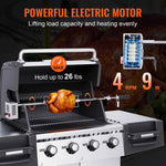 Amocart 39-56inch Universal Grill Rotisserie Kit for Grills Electric BBQ Grill w/Motor Stainless Steel Automatic Grilling Kit