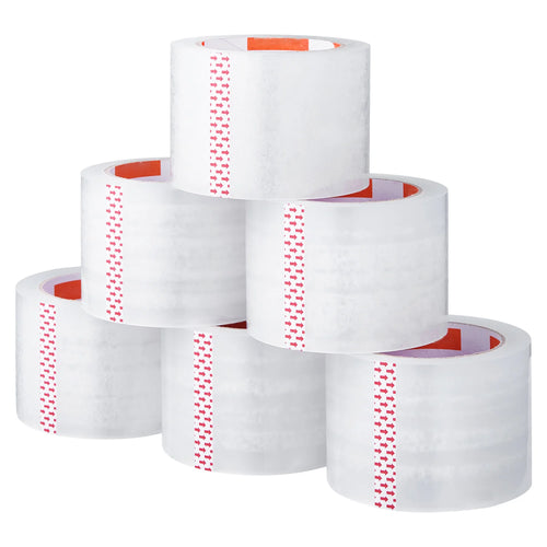 Amocart 6/24 Rolls 7.6CM 70M High Viscosity Clear Adhesive Tape Transparent Packaging Tape for Office Wrapping Express Packing