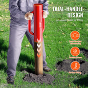 Charger l'image dans la visionneuse de galerie, Amocart Fence Post Driver with Handle Pole Pounder Heavy Duty Carbon Steel Hand Post Rammer Fencing Hole Digger for Channel
