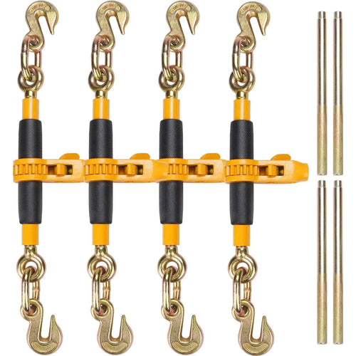 SucceBuy Heavy Ratchet Chain Binder Tie Down Hauling Load Strap with Detachable Hook Antiskid Handle for Flatbed Truck Trailer
