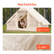 Charger l'image dans la visionneuse de galerie, Amocart Inflatable Tents for Camp Easy Setup Blow up Tent w/ Hand Pump 300D Oxford Tent with Stove Jack Storage Bag Included
