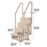 SucceBuy Swimming Pool Ladder Double Handrails Stairs with Non-slip Heavy Duty Steps for 48-54 In Inground & Above-ground Pools