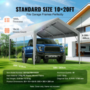 Charger l'image dans la visionneuse de galerie, Amocart Carport Replacement Canopy Cover Garage Top Tent Shelter Tarp Heavy-Duty Waterproof &amp; UV Protected with Ball Bungees
