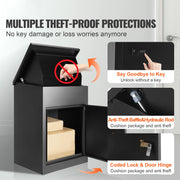 Charger l'image dans la visionneuse de galerie, Amocart Package Delivery Boxes Galvanized Steel Wall Mount Waterproof Mailbox with Coded Lock Anti Theft Baffle for Curbside
