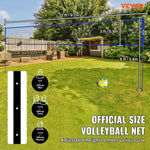 Amocart Outdoor Volleyball Net System Adjustable Height Steel Poles with PVC Volleyball Pump Carrying Bag for Beach Lawn