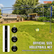 Charger l'image dans la visionneuse de galerie, Amocart Outdoor Volleyball Net System Adjustable Height Steel Poles with PVC Volleyball Pump Carrying Bag for Beach Lawn
