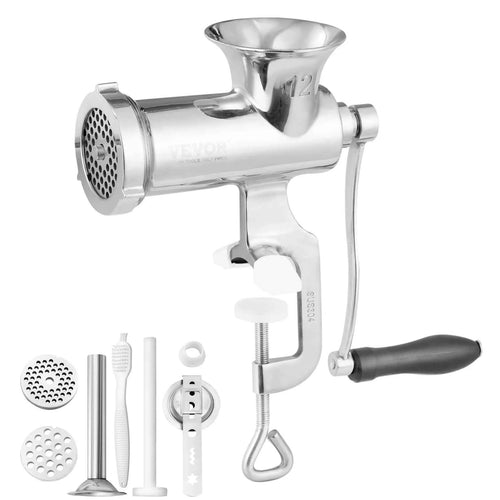SucceBuy Manual Meat Grinder 304 Stainless Steel Hand Meat Grinder with Steel Table Clamp Meat Mincer Sausage Maker