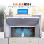 Amocart Airbrush Spray Booth Dual-Fans Portable Hobby Airbrush Paint Spray Booth Kit with LED Lights and Exhaust Extension Hose
