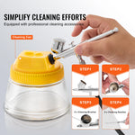 Amocart Airbrush Kit, Dual Fan Air Compressor Professional Airbrushing System Kit Airbrushes Mixing Wheel Cleaning Brush Set