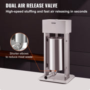 Bild in Galerie-Viewer laden, Amocart 10L/15L Electric Sausage Stuffer Stainless Steel Making Sausage Machine Commercial Grade with 4 Filling Funnel for Home
