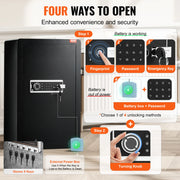 Load image into Gallery viewer, Amocart Single Door 4.0 cu.ft Safe Box w/ Key Lock Password &amp; Fingerprint Safe Lock Box with Fireproof Bag Key Rack &amp; LED Light
