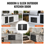 SucceBuy BBQ Access Door Double Outdoor Kitchen Door Wall Vertical Door with Handles and Ventss for BBQ Island Grilling Station