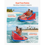 SucceBuy Towable Tubes for Boating 2/3/4-Rider 340/510/680 lbs Water Sports Boating Tubes-with Full Nylon Cover Dual Tow Points