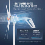 Amocart Wind Turbine Generator 12V 500W/800W Wind Turbine Wind Power Generator with MPPT Controller Suitable for Home Farm RVs