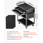 Amocart 5-Tier Tool Chest 2-Drawer Rolling Tool Work Cart with Locking & Pegboard Tools Storage Organizer for Garage Warehouse