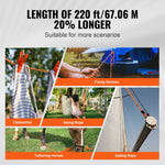 SucceBuy 220ft Dual-Weave Polyester Rope 48-Strand Outdoor Accessories Emergency Cord for Camping Swinging Rappelling Rescue