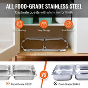 Charger l'image dans la visionneuse de galerie, 【Premium】Amocart 8QT Rectangle Chafing Dish 2/4/6 Packs w/ Full Size Pans Buffet Catering Warmer Server Folding Stand Fuel Hold
