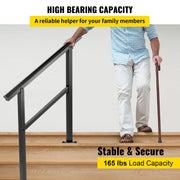 Bild in Galerie-Viewer laden, Amocart Outdoor Handrail 165LBS Load Aluminum  36 x 35\" Outdoor Stair Railing  Handrail Fits 2-3 Steps with Screw K for Home
