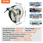 SucceBuy 33/50/66ft Fuel Hose Reel Extra Long Retractable Spring Driven Auto Swivel Rewind for Auto Repair Heavy Industries