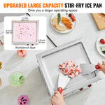 SucceBuy Fried Ice Cream Roll Machin Stainless Steel Rolled Ice Cream Maker with Compressor for Making Ice Cream Frozen Yogurt