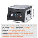 Amocart 380W Chamber Vacuum Sealer with 11.5in Sealing Length Home Use Vacuum Pump Power Packing Machine for Wet Foods Meat