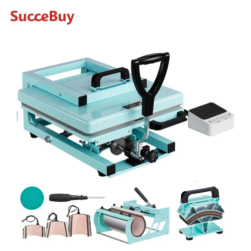 Amocart 15x15in 5in1 8in1 Hybrid Heat Press Multifunction Heat Up Fast All-New Patented Design Sublimation Press Machine