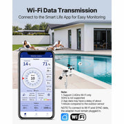 Bild in Galerie-Viewer laden, Amocart 7-in-1 Wi-Fi Weather Station 7.5-in Display with APP &amp; Pool Thermometer, Weather Forecast, Wind Speed, Pool Temperature

