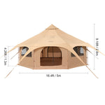SucceBuy Canvas Bell Tent 4 Seasons 3/4/5/6/7m Yurt Tent Canvas Tent for Camping with Stove Breathable Tent Holds up to 8People