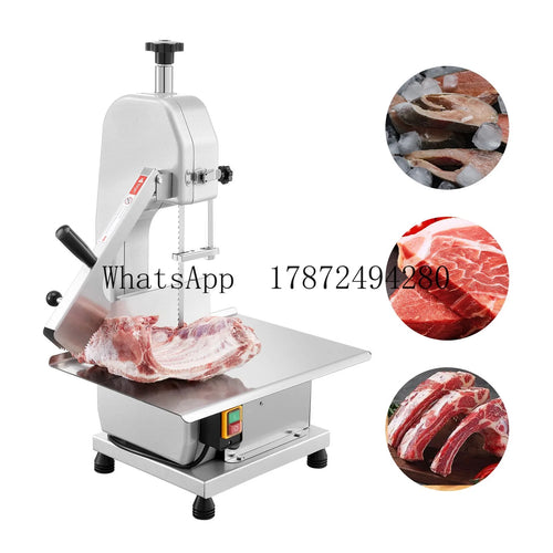 Amocart Commercial Electric Meat Bandsaw 650W 1800W Stainless Steel Countertop  Sawing Machine Frozen Fish Cutter for Pork