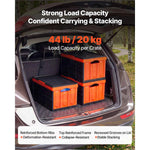 Amocart 45L 3Packs Plastic Collapsible Storage Bins with Lids Stackable Folding Storage Crates Baskets for Home Organizing