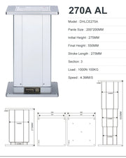Load image into Gallery viewer, Electric Table Lift Tatami Column 12V 24V DC Motor Control Support Pillar Aluminum 100kg Load Adjustable Desk Platform Actuator
